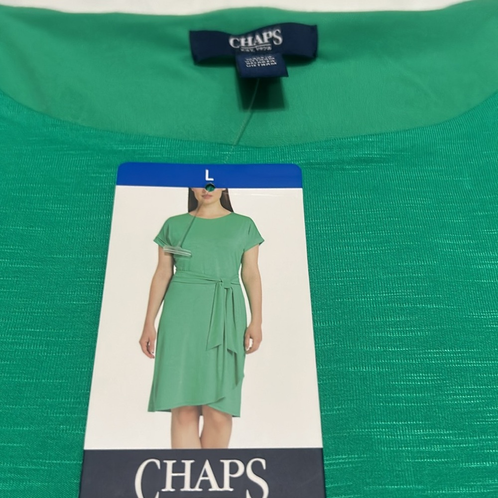 Chaps Faux Wrap Dress with Lining size M, L NWT